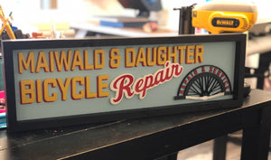 Bike shop sign, custom