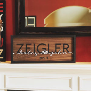 Family name sign 3d personalized wedding sign, anniversary or Valentine’s Day gift