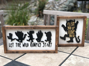 Where the wild things are sign, nursery decor, first Birthday party decor, wild one theme, 1st Birthday