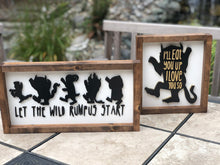 Load image into Gallery viewer, Where the wild things are sign, nursery decor, first Birthday party decor, wild one theme, 1st Birthday