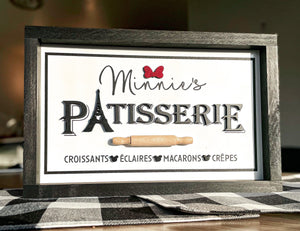 Minnie's Patisserie sign Minnie's Bake Shop Subtle Fan Art Kitchen home Decor,  Minnie Mouse Mainstreet French Decor Sign Fan Art Kitchen sign