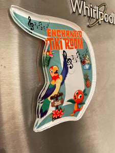 Enchanted Tiki Room refrigerator Magnet, Iconic Magical fan artland, orange Bird, Magical fan art cruise line door. Acrylic neodymium magnet