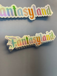 Fantasyland pastel Waterproof Sticker! Fun pastel colors in Classic Magical fan artland Style Marquee Lettering