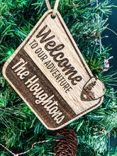 Load image into Gallery viewer, Vintage wood, National Park sign Personalized Christmas Ornament, Personalized Christmas gift ornament for Him, family name sign.