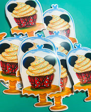 Load image into Gallery viewer, Cupcake love Minnie Mouse style confectionery sticker -hand drawn art, Waterproof Sticker for laptops, Water bottles, And Fun!